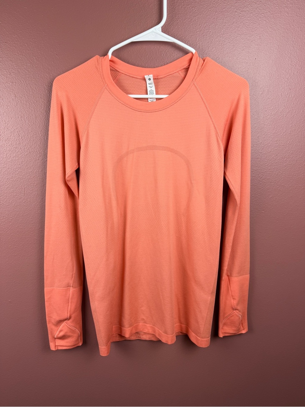Lululemon Swiftly Tech Long-Sleeve Shirt 2.0 Coral Pink Sherbet Orange Size 6